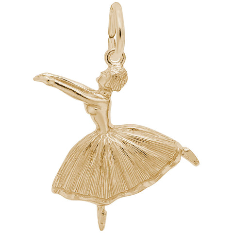 Ballet Dancer Charm in Yellow Gold Plated