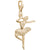 Ballet Dancer Charm In Yellow Gold