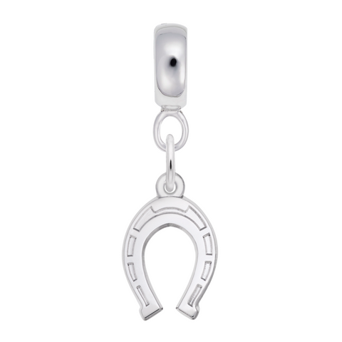 Horseshoe Charm Dangle Bead In Sterling Silver
