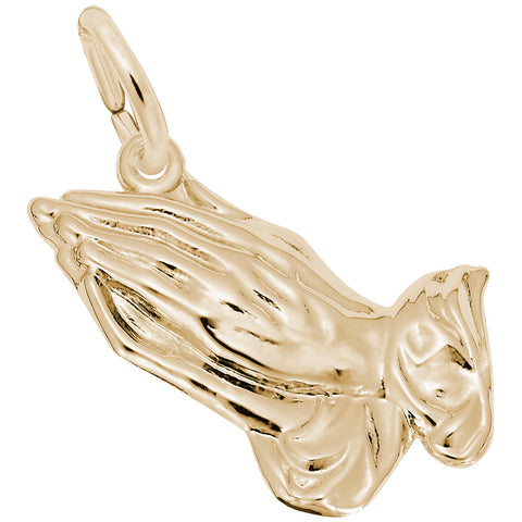 Praying Hands Charm in Yellow Gold Plated