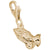 Praying Hands Charm in Yellow Gold Plated