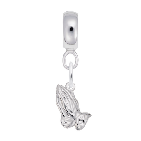 Praying Hands Charm Dangle Bead In Sterling Silver