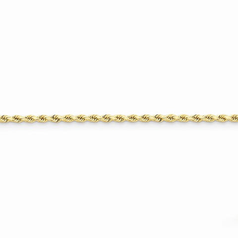 14K Yellow Gold Diamond-Cut Rope with Lobster Clasp Chain Bracelet