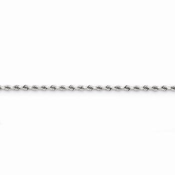 14K White Gold Diamond-Cut Rope Chain