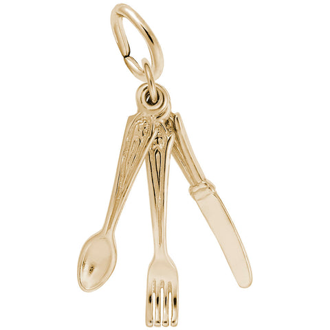 Utensils Charm In Yellow Gold