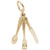 Utensils Charm In Yellow Gold