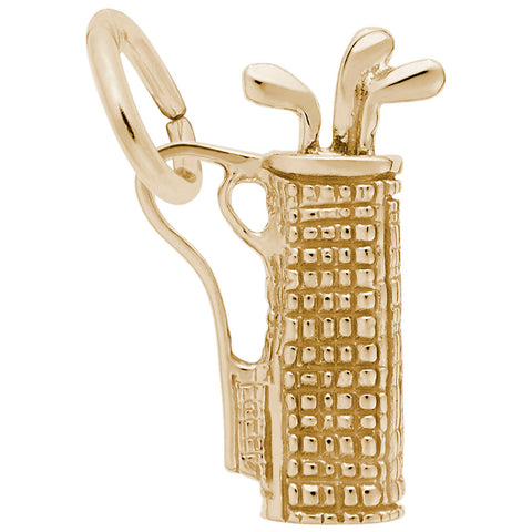 Golf Bag Charm in Yellow Gold Plated