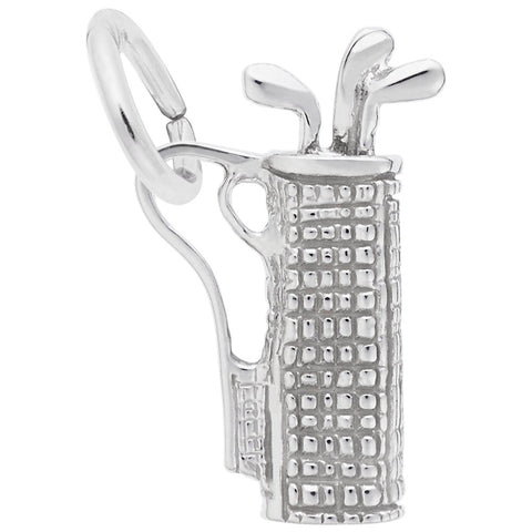 Golf Bag Charm In Sterling Silver