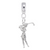 Golfer, Female Charm Dangle Bead In Sterling Silver