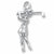 Golfer, Female charm in 14K White Gold hide-image