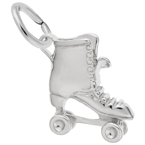 Rollerskate Charm In 14K White Gold