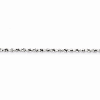 14K White Gold Diamond-Cut Rope Chain