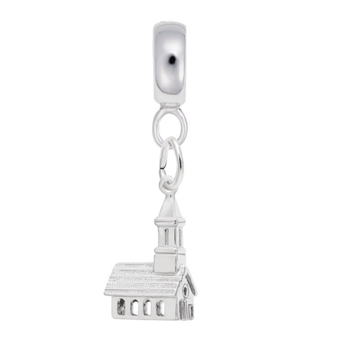 Church Charm Dangle Bead In Sterling Silver