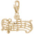 Music Staff Charm in Yellow Gold Plated