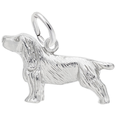 Springer Spaniel Charm In 14K White Gold