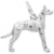Great Dane Dog Charm In 14K White Gold
