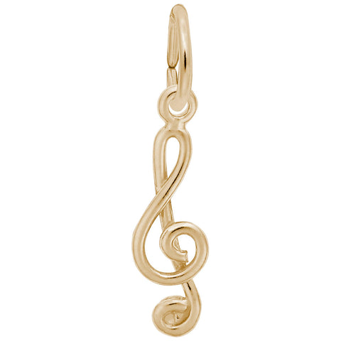 Treble Clef Charm In Yellow Gold