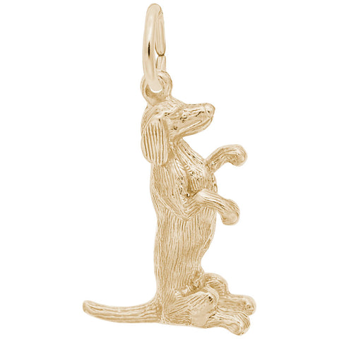 Dachshund Dog Charm in Yellow Gold Plated