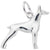 Doberman Dog Charm In Sterling Silver