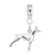Doberman Dog Charm Dangle Bead In Sterling Silver