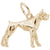 Boxer Dog Charm In Yellow Gold