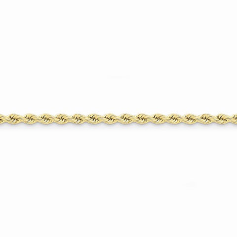 14K Yellow Gold Hand Made Regular Rope Chain Bracelet