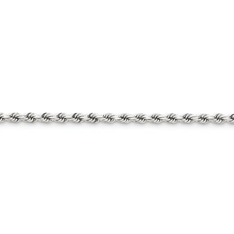 14K White Gold Diamond-Cut Rope Chain Anklet