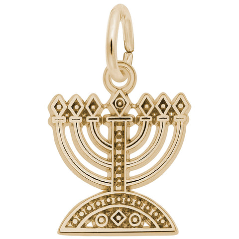 Menorah Charm in Yellow Gold Plated