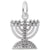 Menorah Charm In 14K White Gold