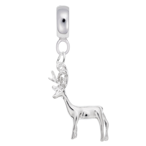 Buck Charm Dangle Bead In Sterling Silver