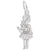 Girl Charm In 14K White Gold