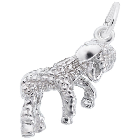 Lamb Charm In 14K White Gold