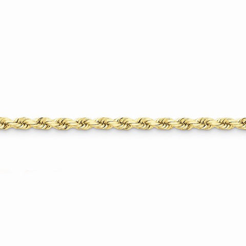 14K Yellow Gold Diamond-Cut Rope with Lobster Clasp Chain Anklet