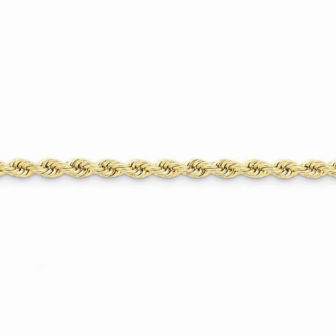 14K Yellow Gold Hand Made Regular Rope Chain Anklet