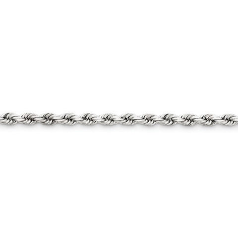 14K White Gold Diamond-Cut Rope Chain Bracelet