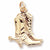 Cowboy Boots Charm in 10k Yellow Gold hide-image