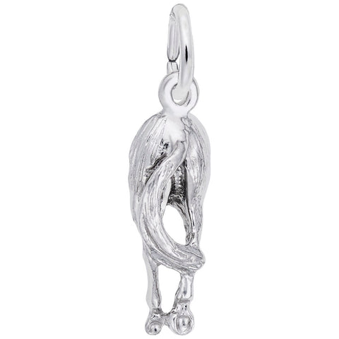 Horse Charm In 14K White Gold