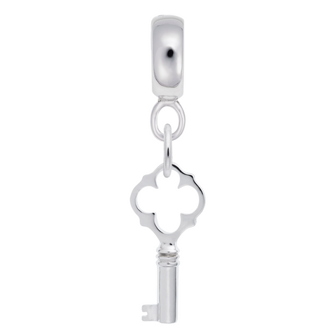 Key Charm Dangle Bead In Sterling Silver