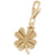 4 Leaf Clover Charm in Yellow Gold Plated