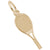 Tennis Racquet Charm in Yellow Gold Plated