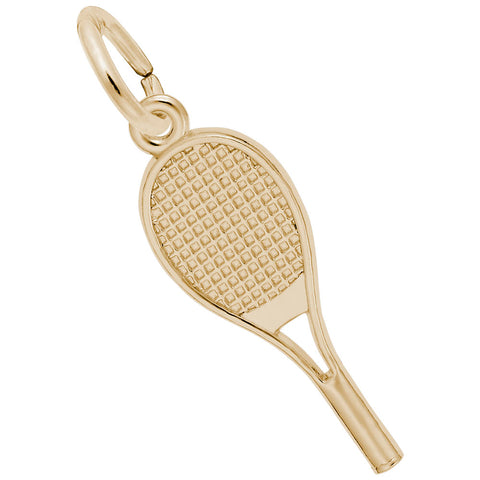 Tennis Racquet Charm In Yellow Gold