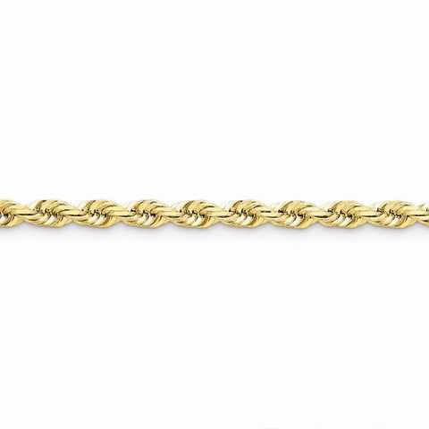 14K Yellow Gold Diamond-Cut Rope with Lobster Clasp Chain Anklet