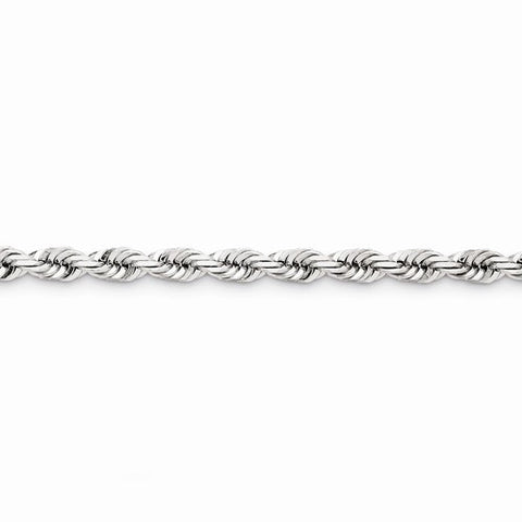 14K White Gold Diamond-Cut Rope Chain Anklet