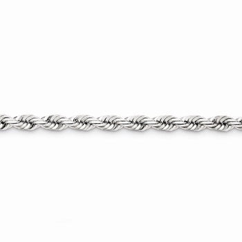 14K White Gold Diamond-Cut Rope Chain
