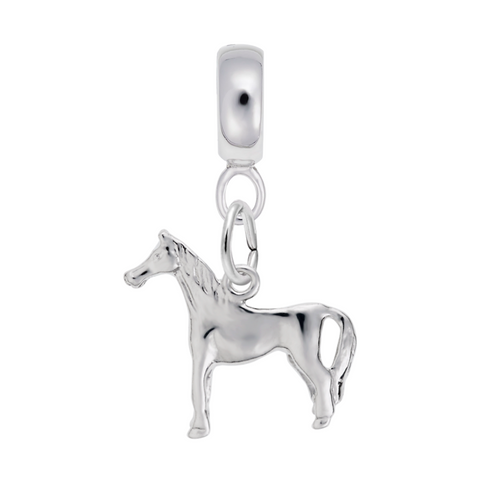 Horse Charm Dangle Bead In Sterling Silver