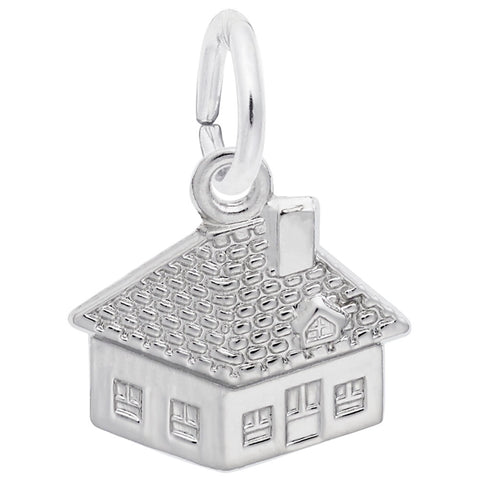 House Charm In 14K White Gold