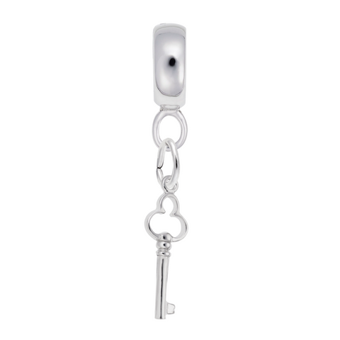 Key Charm Dangle Bead In Sterling Silver