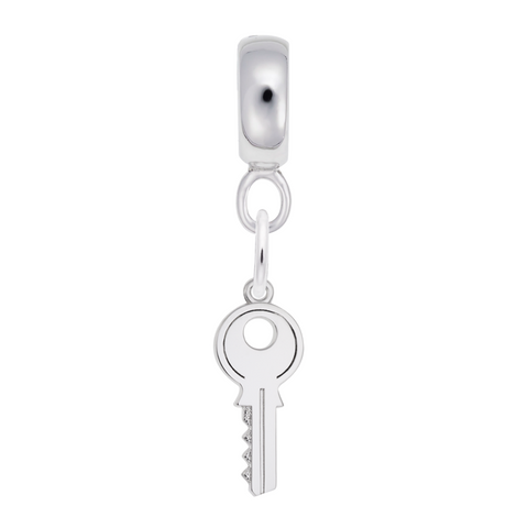 Key Charm Dangle Bead In Sterling Silver