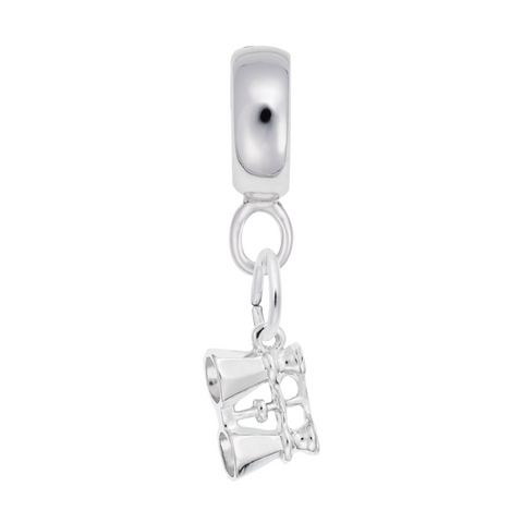 Binoculars Charm Dangle Bead In Sterling Silver