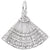 Fan Charm In 14K White Gold